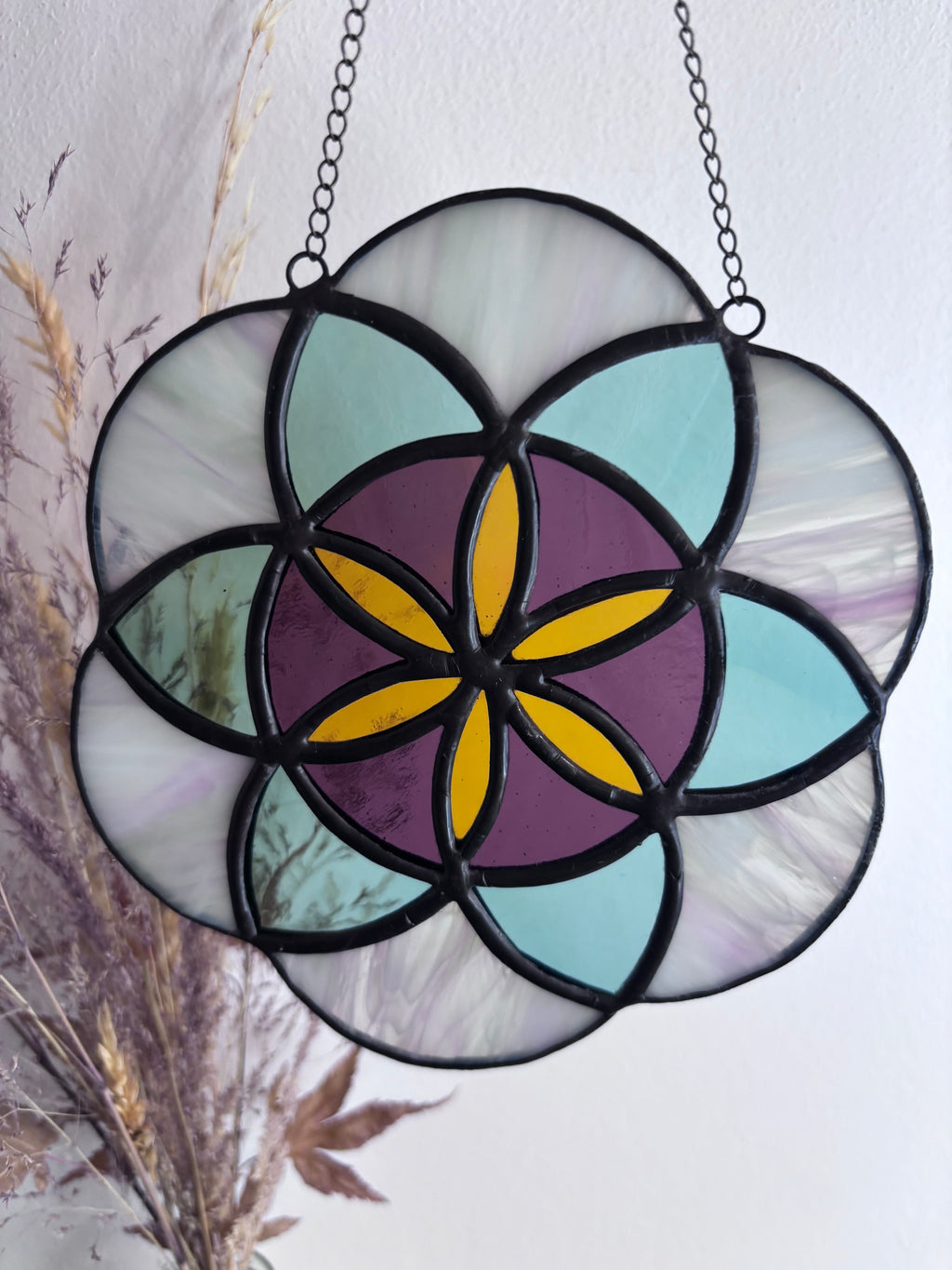 Rosace verte et violette