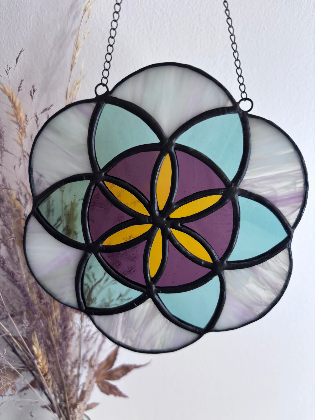 Rosace verte et violette