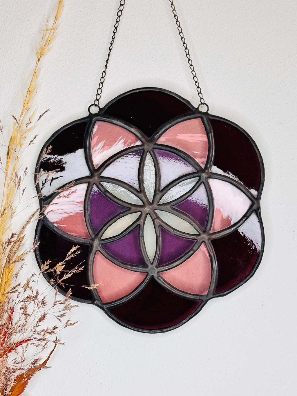 Rosace violette et rose