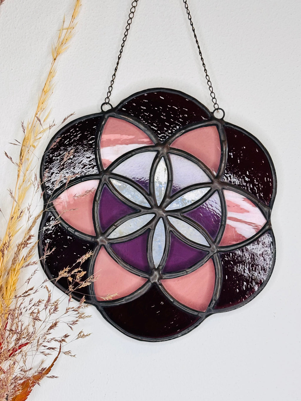 Rosace violette et rose