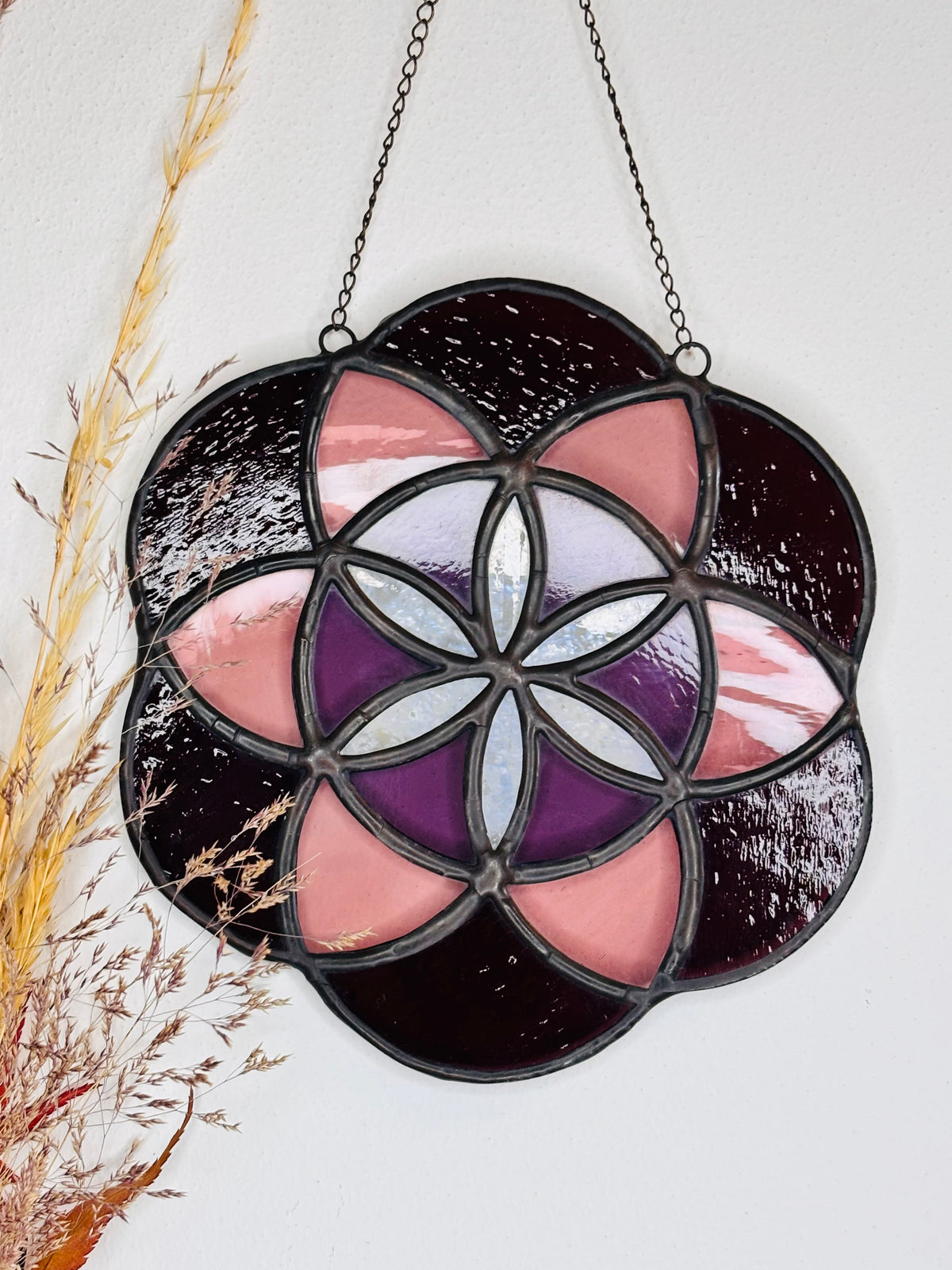 Rosace violette et rose